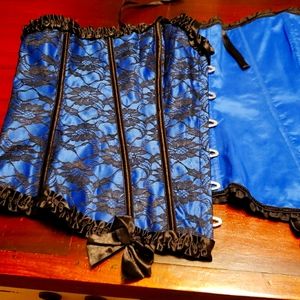 Blue and Black Lace Corset